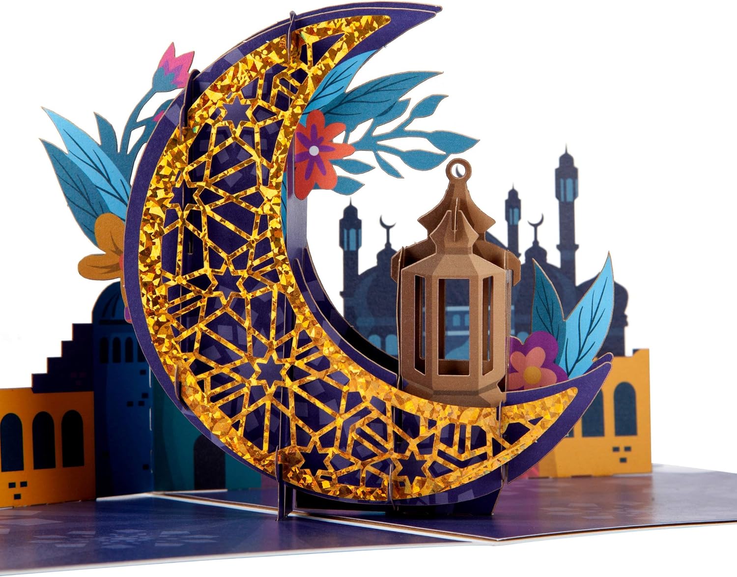 Cardology - Eid Mubarak Pop Up Card, Gold, 15cm x 20cm