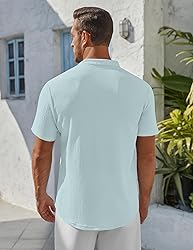 COOFANDY Men's Button Up Henley Short Sleeve Casual