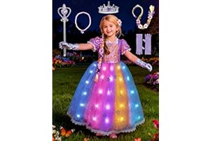 UPORPOR Light Up Princess Dress Up Clothes LED Halloween Girls Costume Pink Purple Christmas Kids Party Dresses Toddler