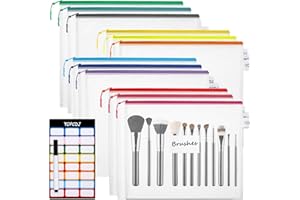 YOPCDJ 12pcs Mesh Zipper Pouch Bags, A5 Puzzle Bag (12 Colors, 12 Packs) for Organizing, Classroom Must Have Storage Bag, Board Games and Office Supplies