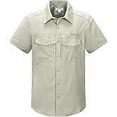 33,000ft Men's Fishing Shirts Lightweight Cool Quick Dry Sun Protection UV Short Sleeve Shirt for Casual Hiking Safari Travel