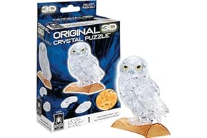 BePuzzled | Owl Original 3D Crystal Puzzle, Ages 12 and Up, Owl, Clear