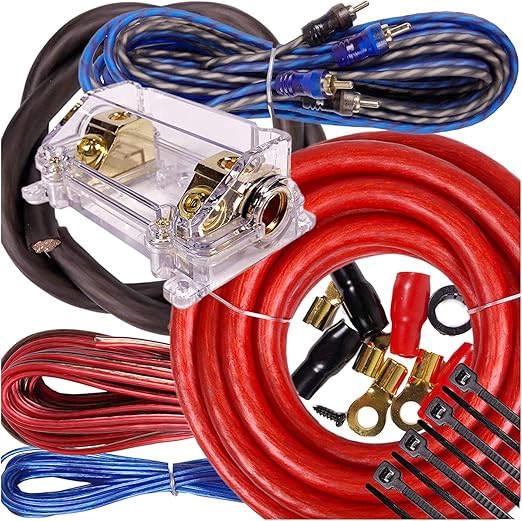 Amazon Com Complete 5000w Gravity 0 Gauge Amplifier Installation Wiring Kit Amp Pk1 0 Ga Red For Installer And Diy Hobbyist Perfect For Car Truck Motorcycle Rv Atv
