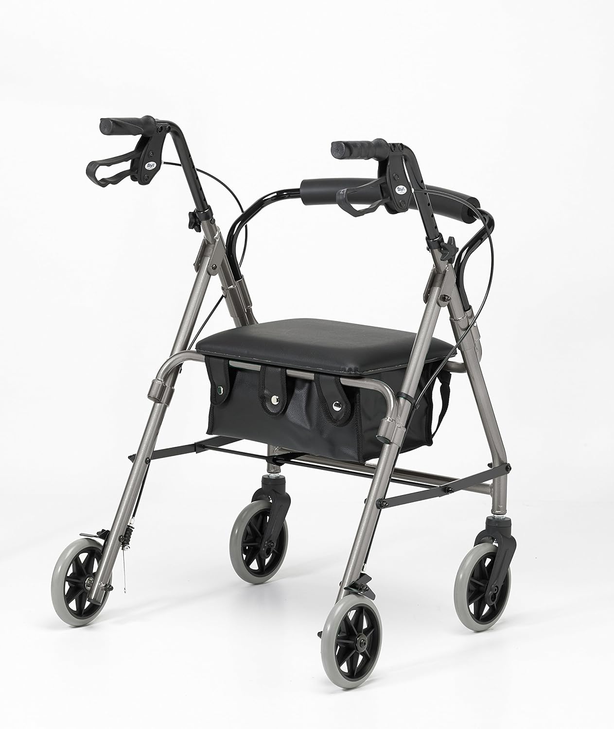 DAYS Lightweight Folding Rollator Walker, Mobility Aids, Adjustable Walking Frame with Padded Seat, Lockable Brakes - Image 3