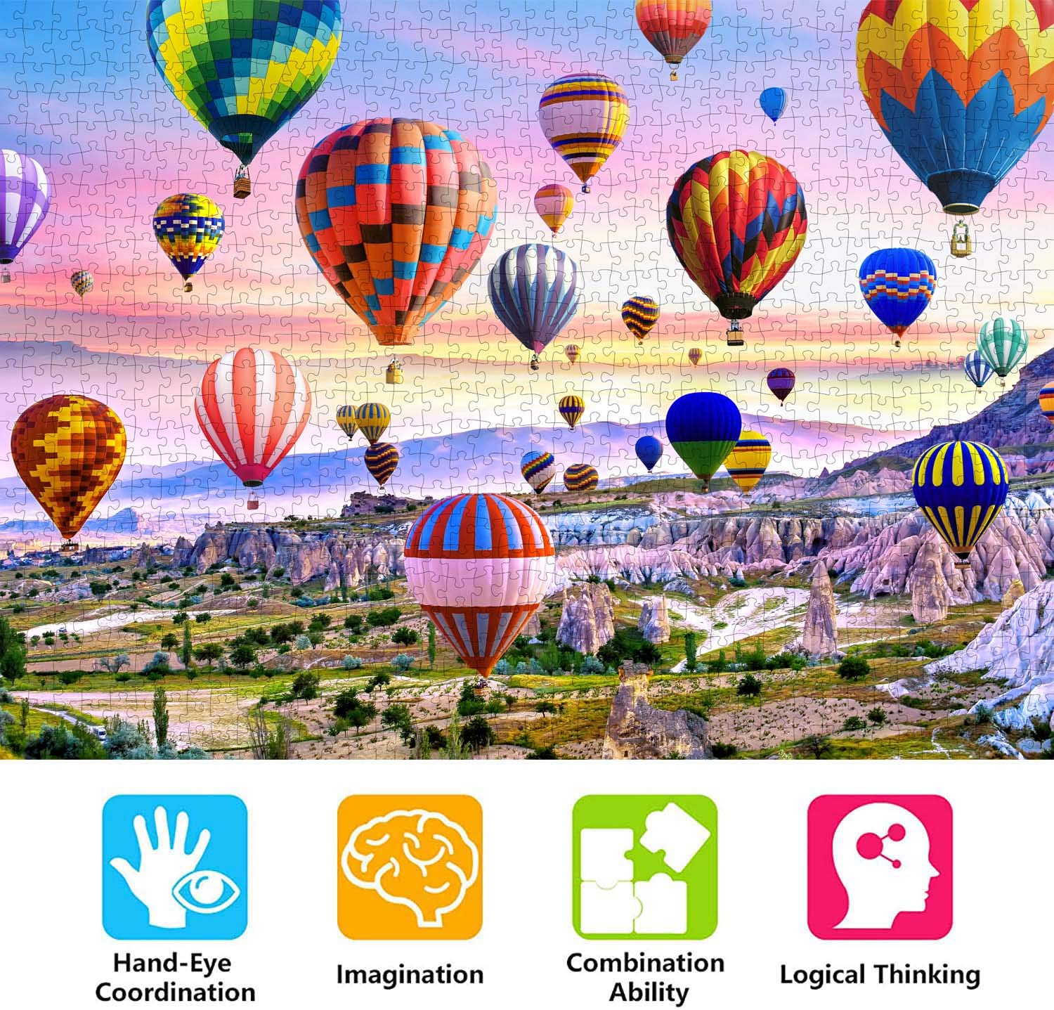 Puzzles for Adults 1000 Piece Puzzles for Adults –Hot Air Balloons Landscape Style Jigsaw Puzzle Game Toys Gift