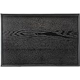 24 x 16 Inches Extra Large Solid Wood Serving Tray for Tea Coffee Table Snack Food Meals Serving Plate Kitchen Party Bar Breakfast Server with Raised Edges Black Wooden Decorative Ottoman Tray