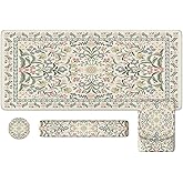 iLeadon Desk Protector Mat, Cute Ergonomic Wrist Pad for Keyboard and Mouse, Non Slip Desk Mat with Wrist Rest, Extra Large Full Desks Mouse Pad with Coaster for Women Office (Grey)