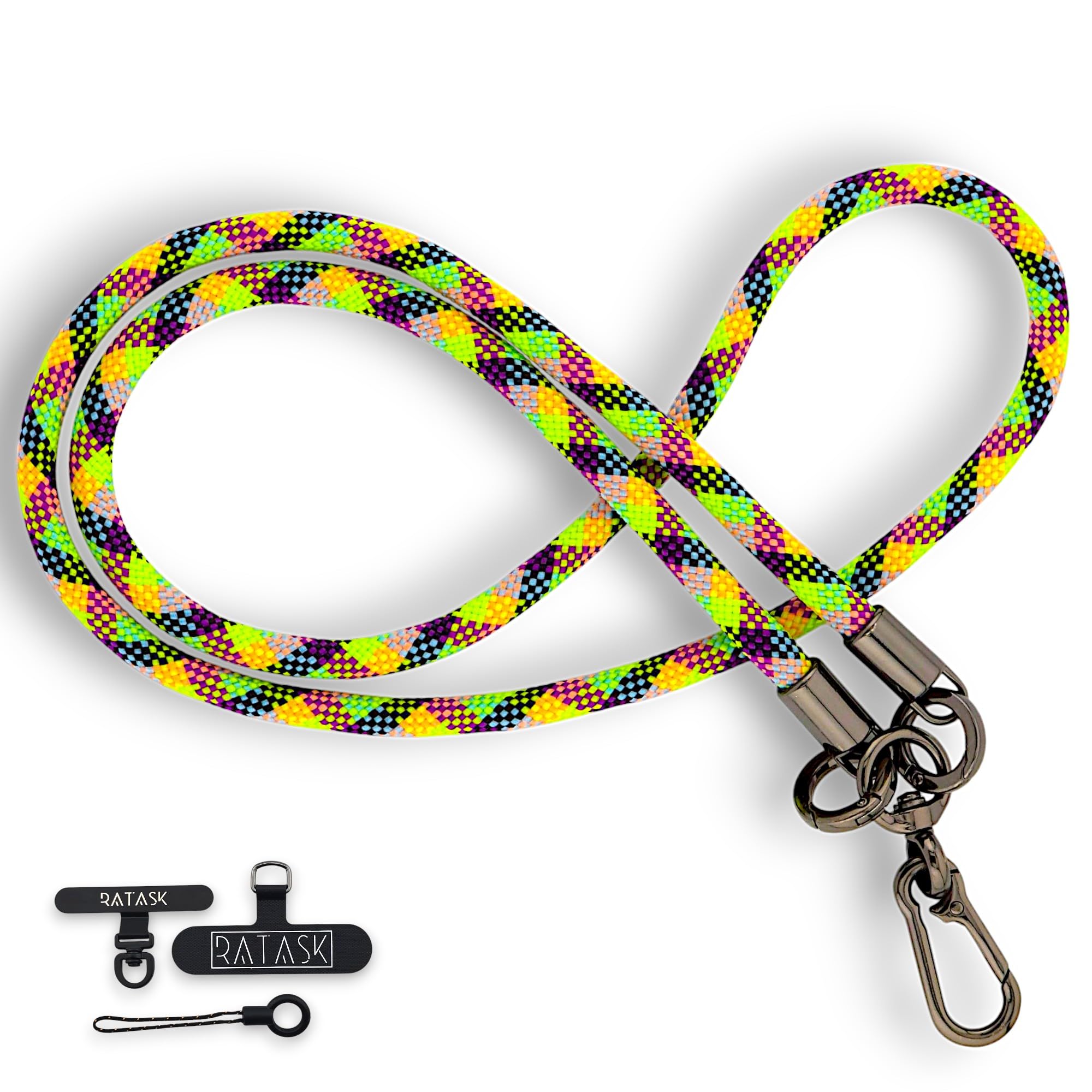 RATASK Strong Neck Lanyard Strap, Camera Lanyard, ID Card Holder, Badge Holder, Mobile Lanyard, Key Strap, with Upgraded Extra Metal Tether Tab, (Multicolour) — image 1