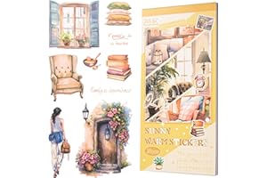 YagCu Journaling Sticker Book, 20 Sheets Scrapbook Stickers, Junk Journal Supplies, Pre-Cut Aesthetic PET Materials, Watercolor Scrapbooking for Adults, Decorative Ephemera Planner Arts Craft