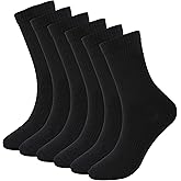 Womens Anti Stink Odor Resistant Seamless Cotton Moisture Wicking Crew Dress Socks, Size 6-10
