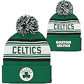 NBA Kids Youth 8-20 Official Primary Logo Sport Knit Cold Weather Cuffed Pom Beanie Hat