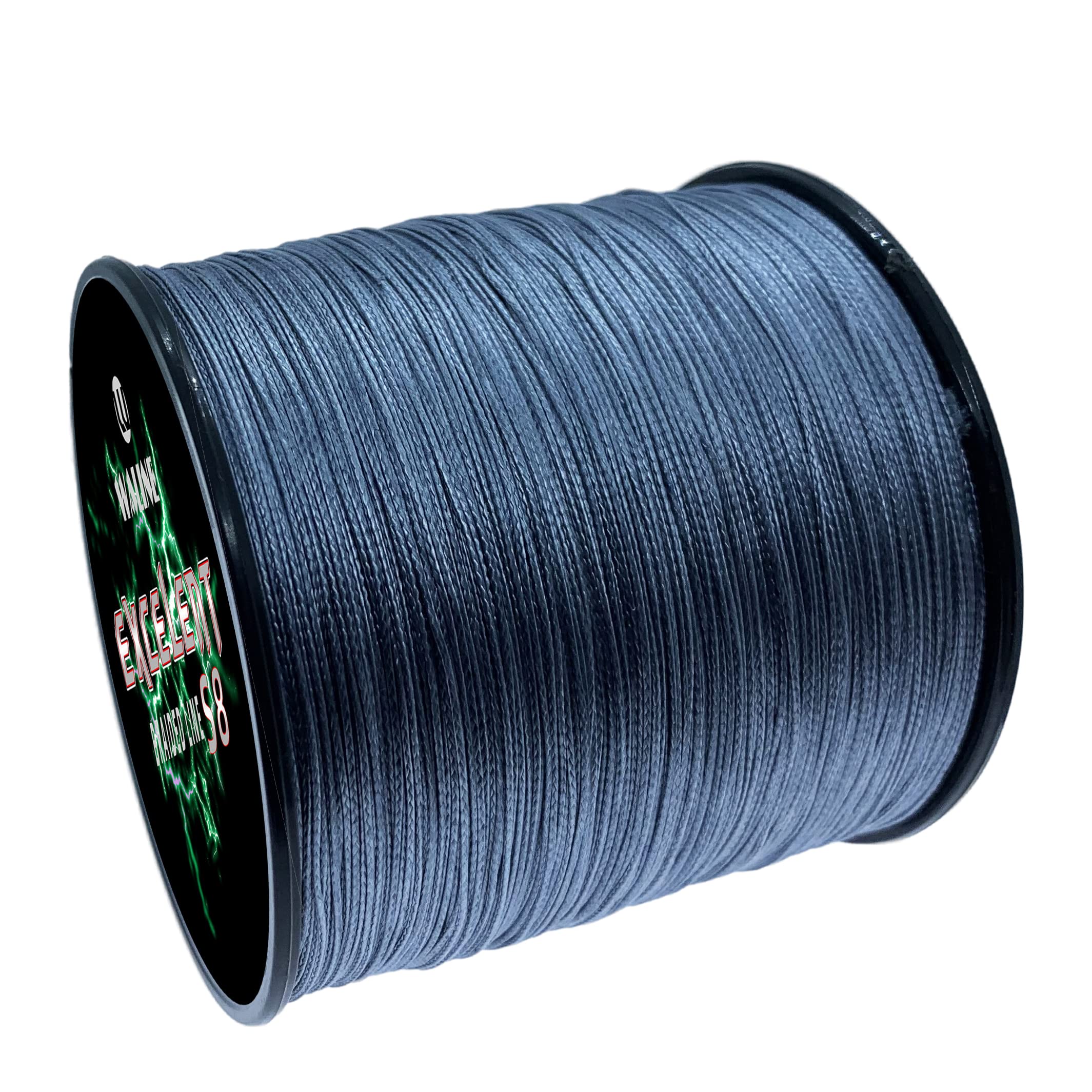 Waline 8 Strands Super Strong PE Braided Fishing Line 8x 300 m Fishing Line 20lb 30lb 40lb 50lb 60lb 80lb 8X Fishing Line (grey, 80lb/0.50mm/300m (328yds))