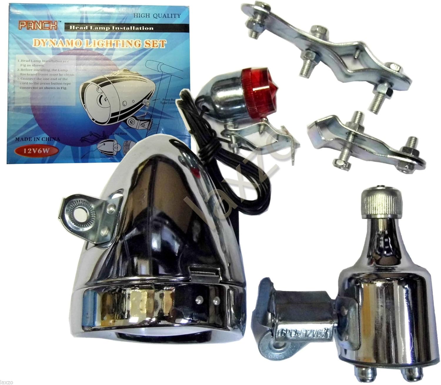 Bicycle Bike Cycle Front Rear Light Set Dynamo Classic Retro Vintage