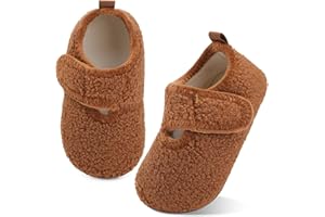 XIHALOOK Toddler Boys Girls House Slippers with Microfleece Lining Cozy Household Shoes Non-slip for Kids