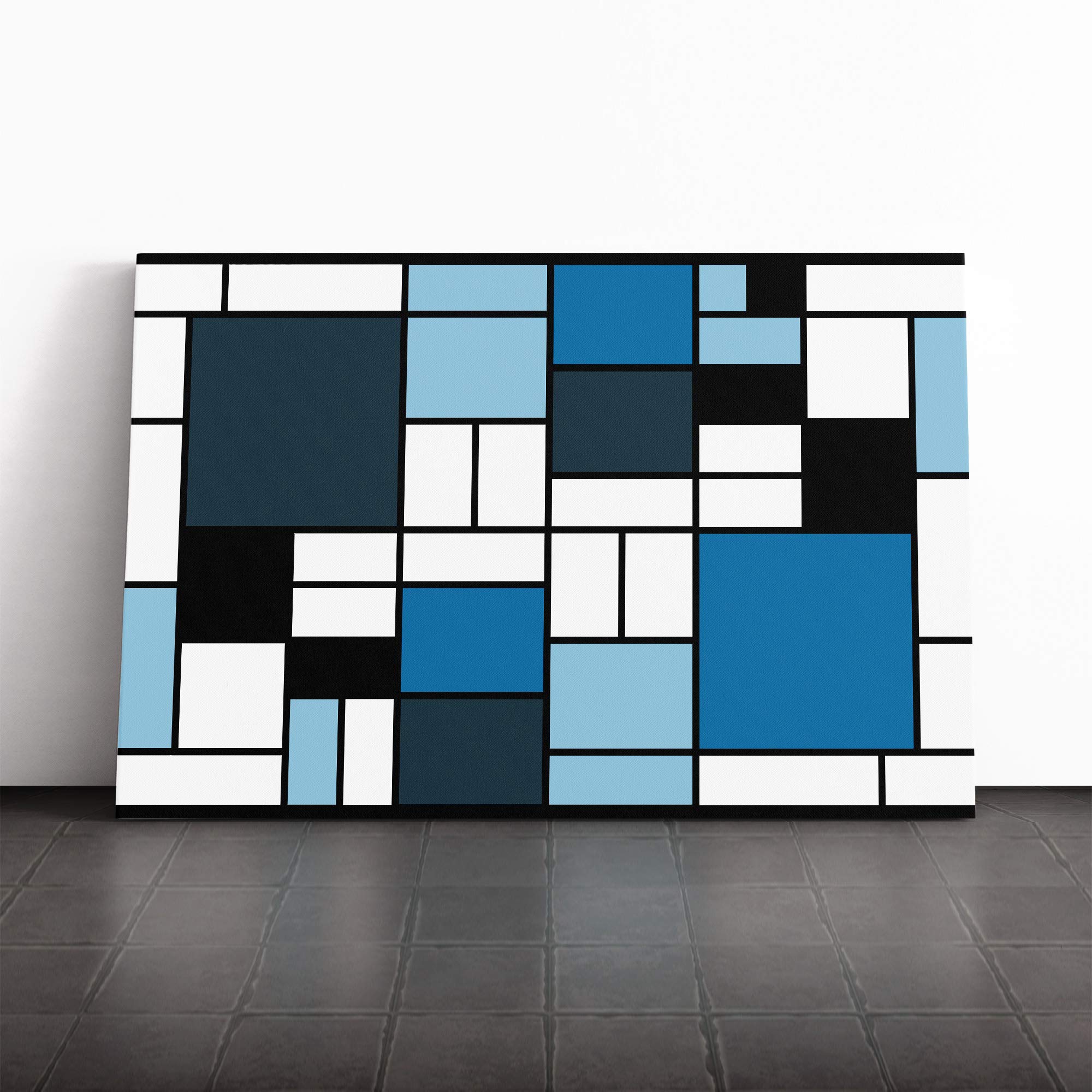 Piet Mondrian Style of Alternate (5) Canvas Print | Gallery Wrapped 30mm Frame Wall Art | 20x14 inches | Ready to Hang | Modern Picture | Living Room Bedroom Lounge Office