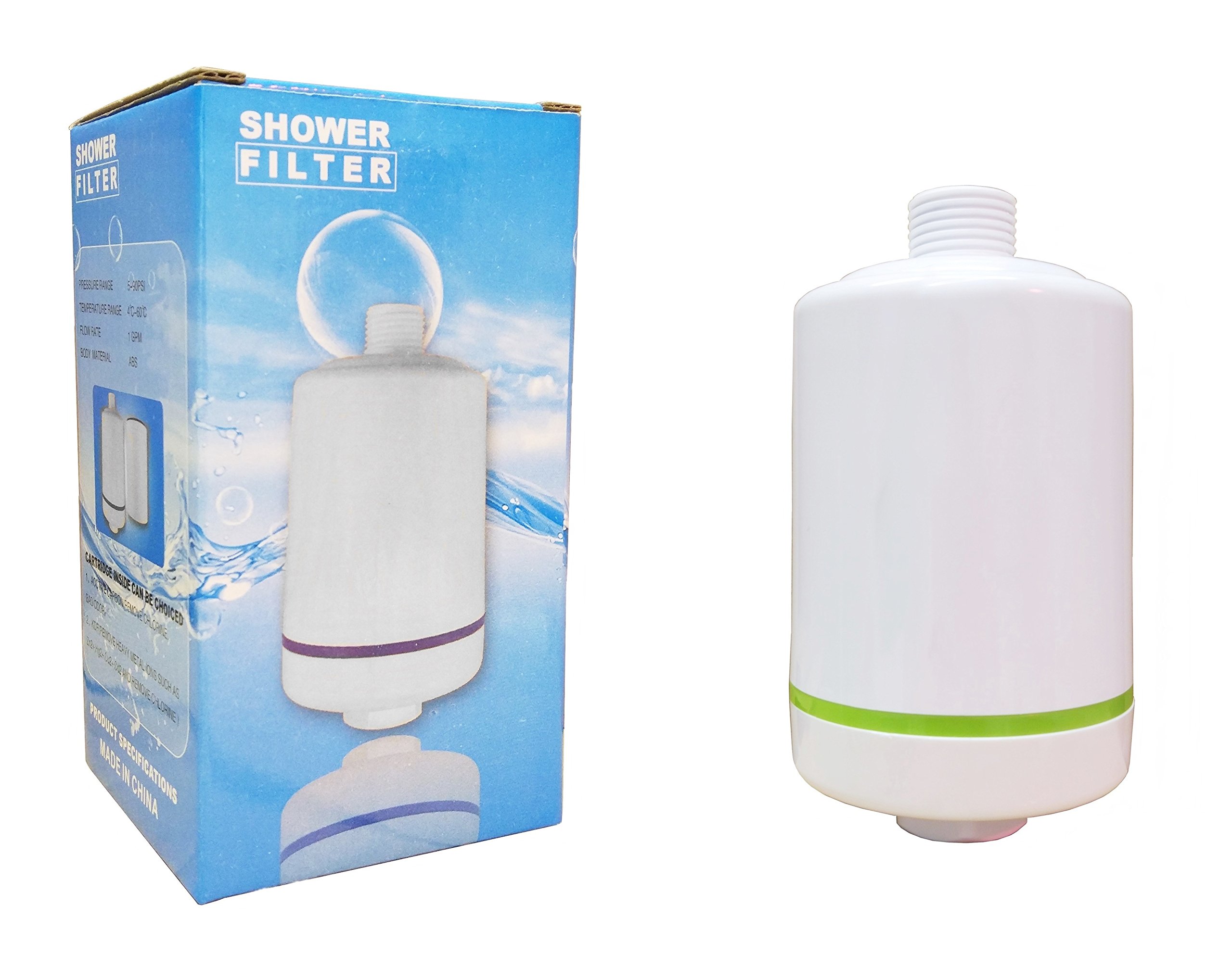 Carbon & KDF Shower Filter by Finerfilters in White - Great for Sensitive Skin, Reduces Chemical Harshness & Hardness of Shower Water