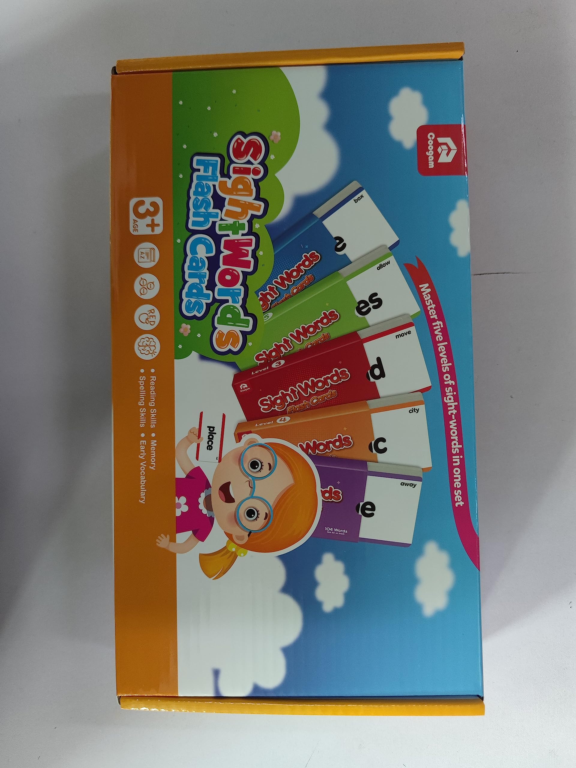 Coogam 520 Mots de la Vue Apprendre Le vocabulaire Cartes Flash,Dolch Fry Mot de site à Haute fréquence Jouet éducatif Montessori pour la pré- Maternelle et la Maternelle