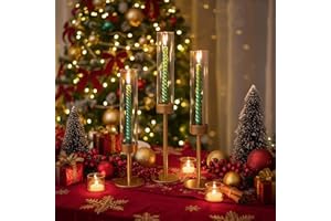 POKINE Tall Candle Holders Set of 3, Hurricane Glass Taper Candlestick Holders for Wedding, Christmas Decor, Dining Table, Party Centerpieces