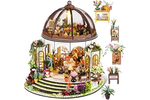GEMOWN DIY Book Nook Kit - Bookend Diorama with LED - 3D Wooden Puzzle DIY Miniature House Kits - Bookshelf Insert Decor - Booknook Dollhouse Crafts Hobbies Gifts for Adults (Hanging Garden)