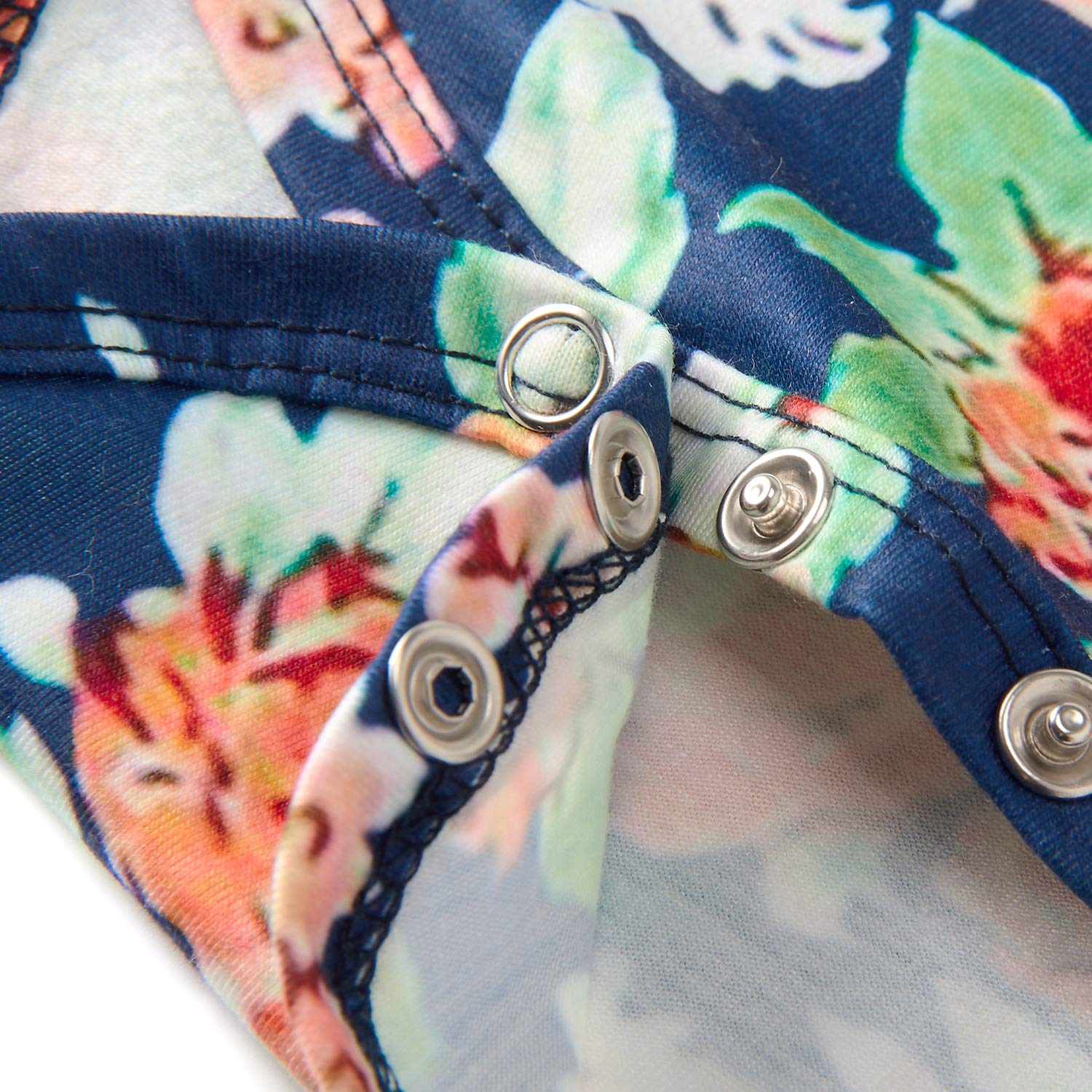 Leapparel 0-6 Months Newborn Girl Romper Unisex Baby Jumpsuit Classical Orange Flower Print Playsuit Snap Button Easy to Change Diaper