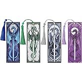 Celavoy Dragon Sword Bookmark Gifts - 4 Pcs Fantasy Foutth Wing Bookmarks with Tassels Paper Unique Vintage Book Marks Office Home Supplies Gift for Reading Lovers Writers Kids Men Teacher Students