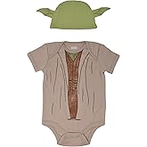 STAR WARS The Mandalorian The Child Darth Vader R2-D2 Baby Cosplay Bodysuit and Hat Set Newborn to Infant