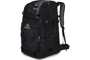 SEMSTY Ski Boot Bag, 55L/70L Waterproof Ski and Snowboard Boots Travel Backpack for Skis, Snowboard, Ski Helmet, Goggles, Gloves & Accessories