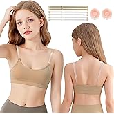 MOLLDAN Dance Bra for Girls 8-16 Years Ballet Gymnastics Sports with Adjustable Straps,Lining,Silicone Pads