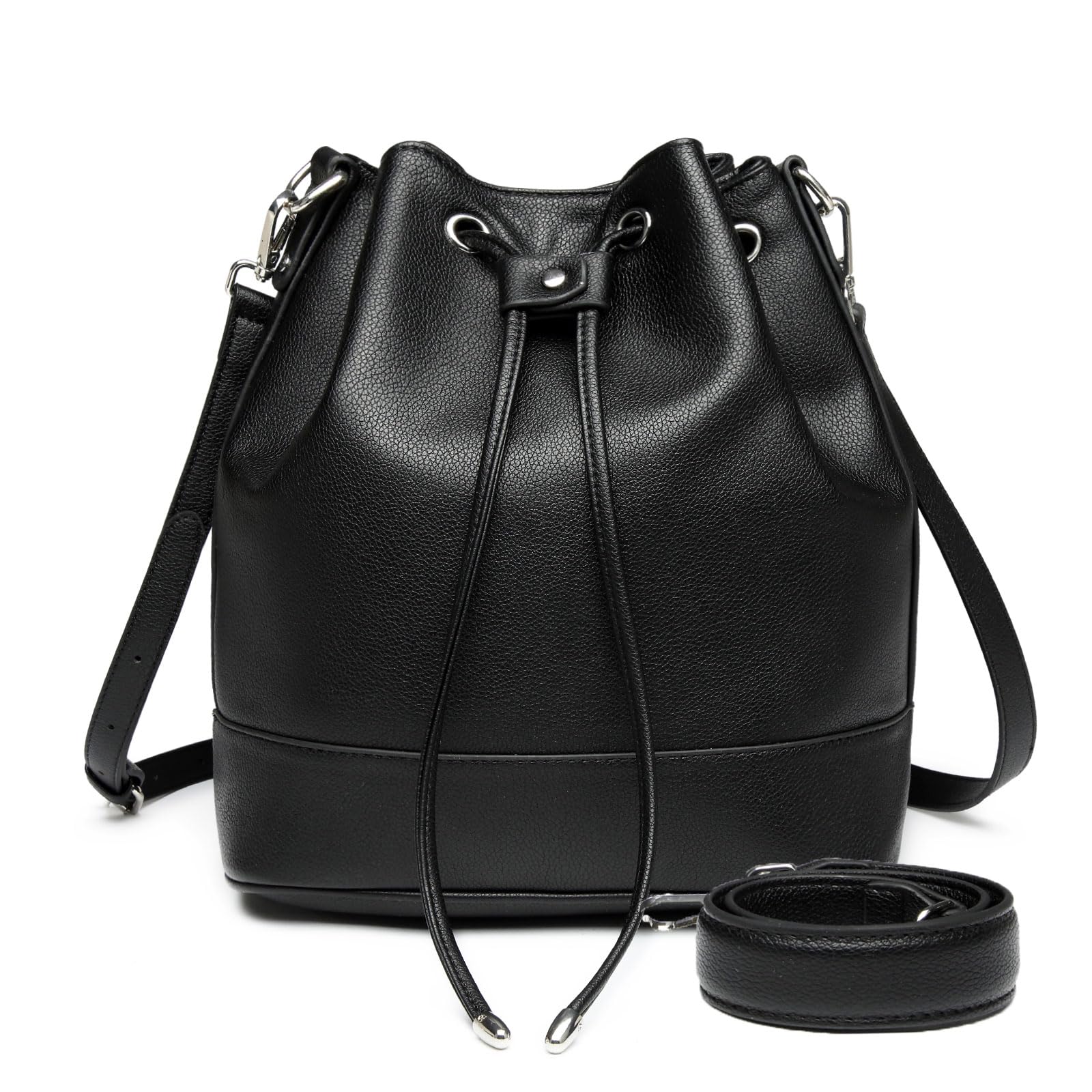 AFKOMST Bucket Bag for Women,Drawstring Shoulder Bag and Designer Ladies Handbags with 2 Shoulder Straps