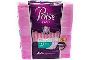 Poise Ultra Thins Light Absorbency Pads, 30 Count (Pack of 2)