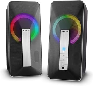ELEGIANT PC Computer Lautsprecher 10w Portable Bluetooth Lautsprecher-Systeme mit Dual Treiber Stereo Sound LED-Beleuchtung für Computer, Laptop, Notebook, Smartphone