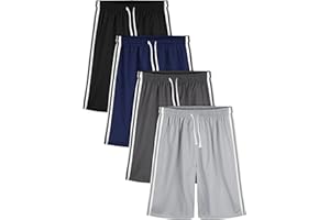 Poroka 4 Pack Boys Athletic Shorts Basketball Shorts Toddler Boys Shorts Boys Mesh Quick Dry Shorts for Summer