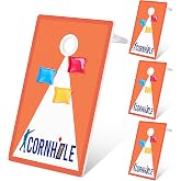 Weysat 4 Pack Cornhole Trophy Acrylic Cornhole Tournament Award Funny Medals Bulk Plaques Team Prize Gifts for Team Events Sports Contest Competition