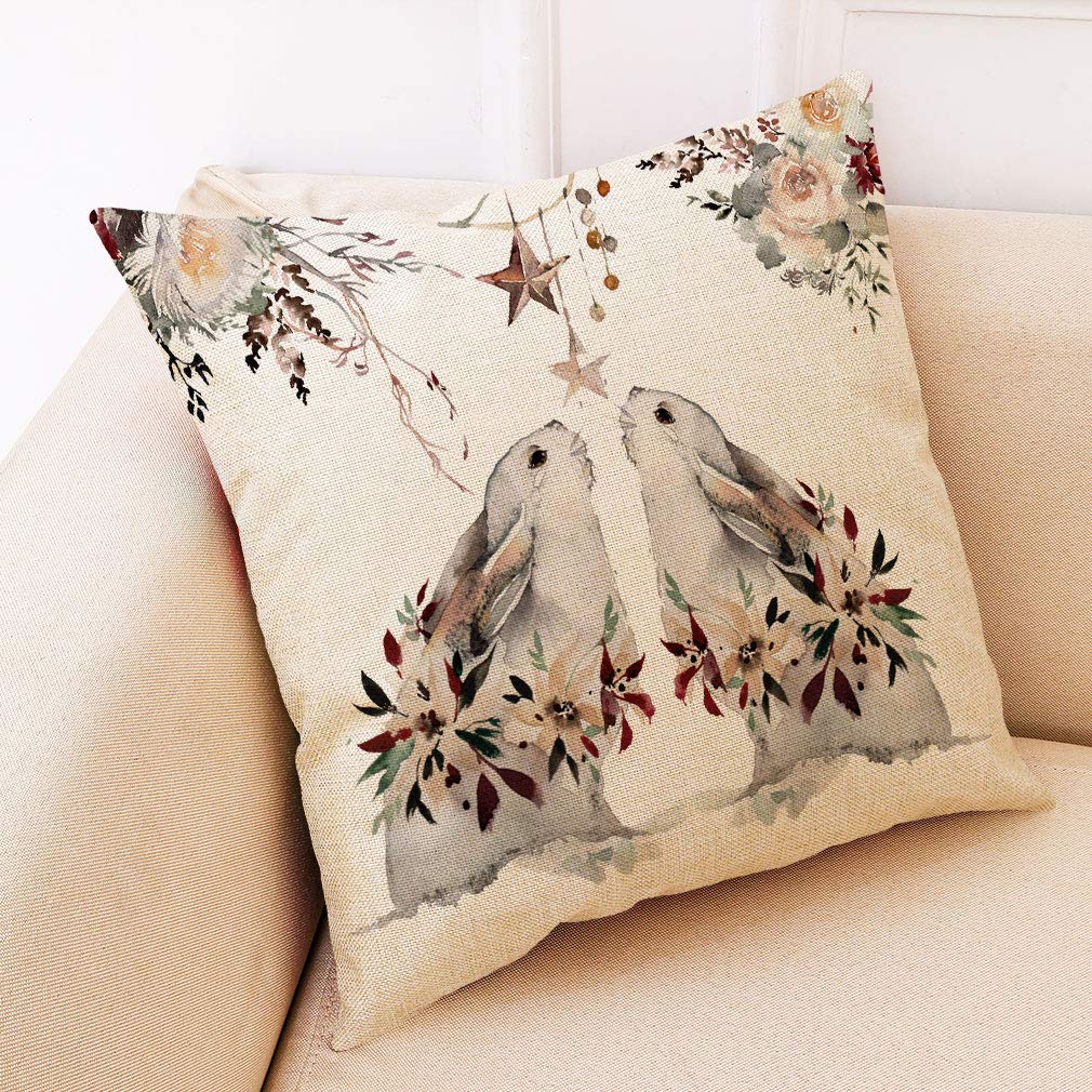 Doomfist Deep Forest Animal Style Throw Pillow Covers Animal Theme Decorative Square Cotton Linen Coastal Cushion Cover Throw Pillow case for 18 X 18 Inch Pillow Covers Set of 4 (NO Insert)