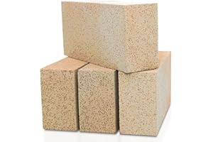 GIRtech Insa-4 Lightweight & Insulating Fire Bricks - 2500F Pack of 4 - Size 9" x 4.5" x 2.5" - Fireclay, Chamotte Firebricks for Ovens, Forges, Kilns, Fireplaces, Wood Stoves, Steel Furnaces