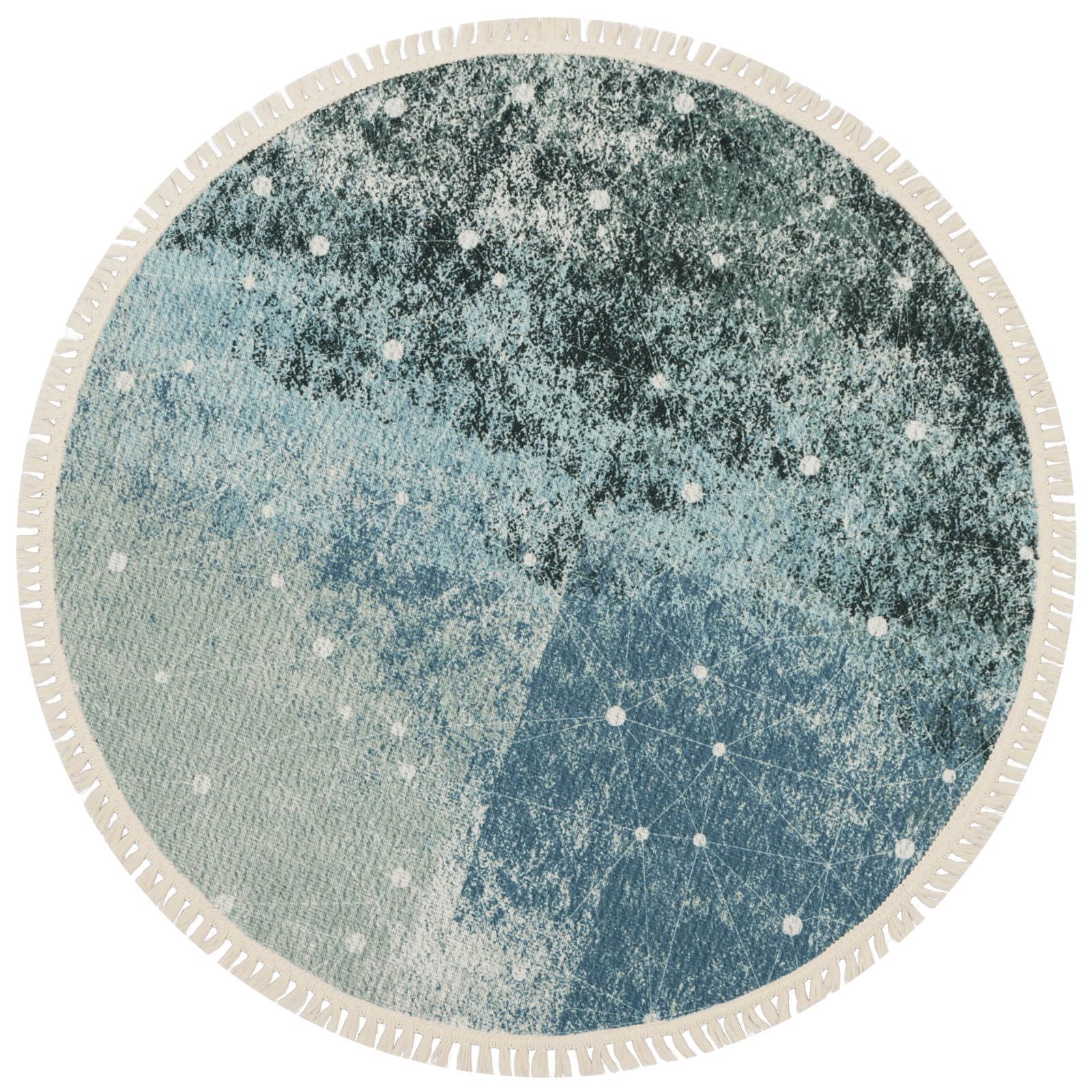 Terafeels Round Rugs 2ft Starry Grey Rugs Starry Carpet Floor Mat Woven Tassels Vintage Non-Slip Non-Shedding Soft Circle for Living Room Bedroom Entryway Kitchen Laundry Office Rug 60cm, 304060