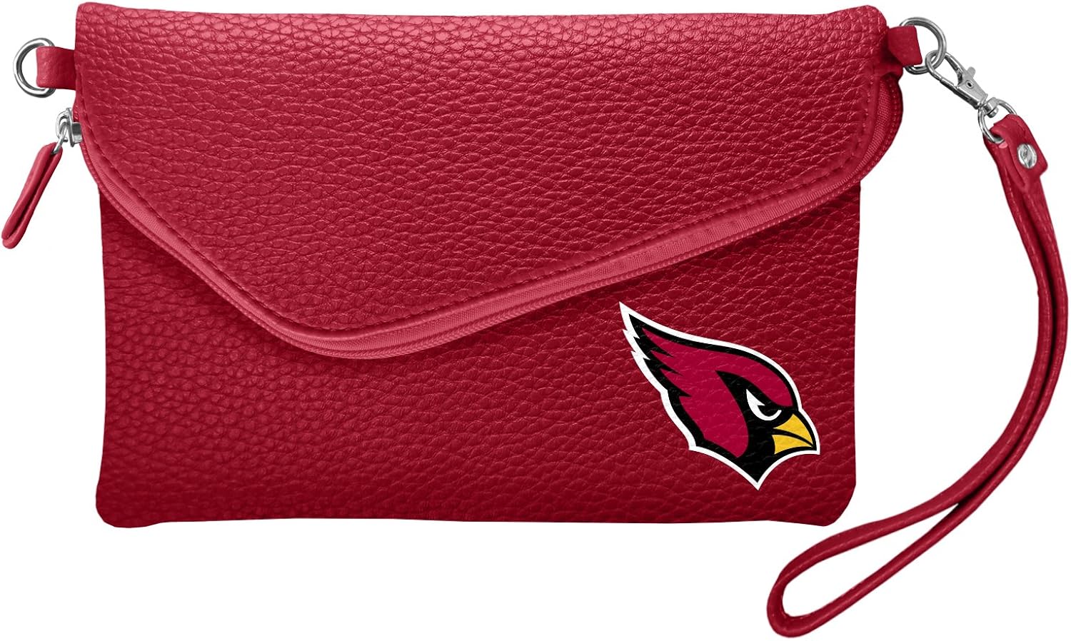 Littlearth Womens Soft Pebble Fold Over Purse - Large Wristlet - includes Shoulder Strap, 6” H x 9" W x 0.75” D Team Color : Clothing