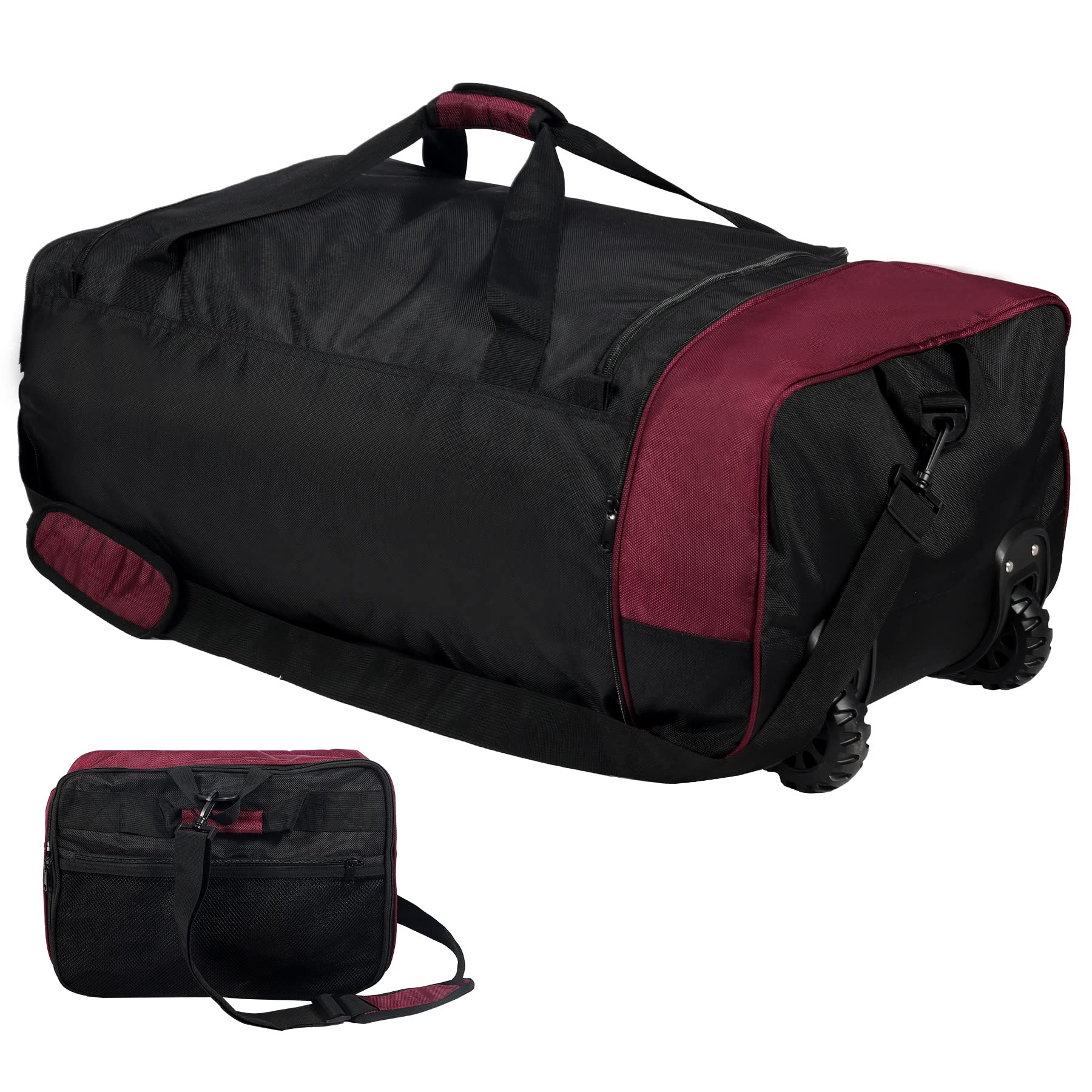 Photo 1 of REDCAMP 85L/120L/140L Foldable Duffle Bag with Wheels, Large Travel Duffel Bag, 100l Red