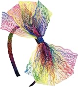 Ronilp 80s Fancy Dress Kit Rainbow Tutu Leg Warmers Necklace Glasses view 8