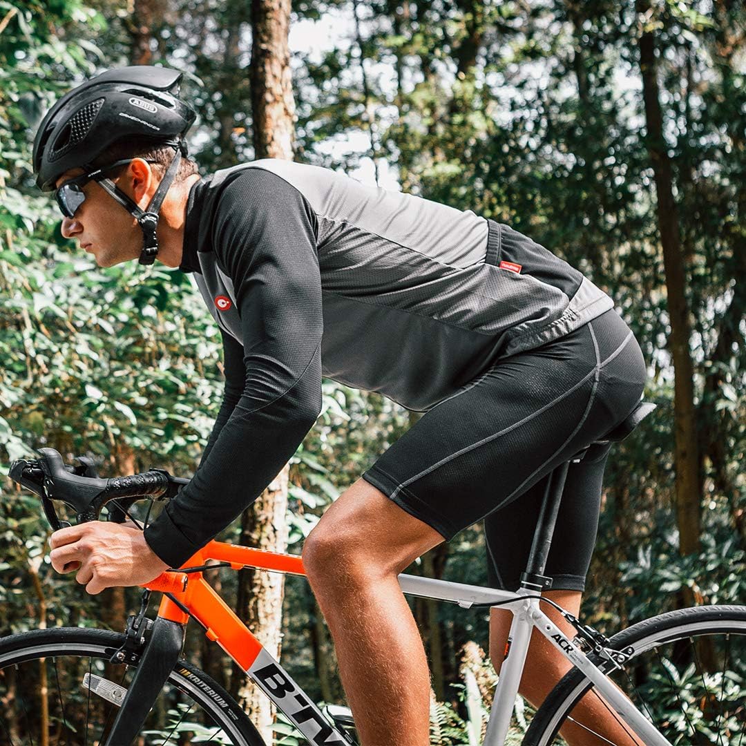 Przewalski Mens Cycling Underwear Shorts 3D Padded Bike Undershorts Bicycle MTB Liner Shorts with Non-Slip Leg Grip: Clothing