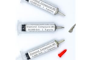 TechDiamondTools Kit of 3 Diamond Polishing Compound Polishing Paste USA Made 5000 14000 50000 Grit for Marble Glass Metal Rock Jewelry Resin Silver Gemstone with 25% Diamond Powder