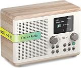 Pure Classic H4 Digital Kitchen Radio DAB+ FM Bluetooth USB AUX Oak White view 1