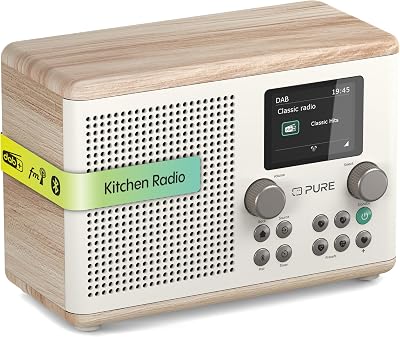 Pure Classic H4 Digital Kitchen Radio DAB+ FM Bluetooth USB AUX Oak White