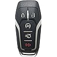 Smart Key Fob Shell Case Fit for Ford Fusion Mustang Explorer Edge 5 Buttons Keyless Entry Remote Key Fob Cover Housing