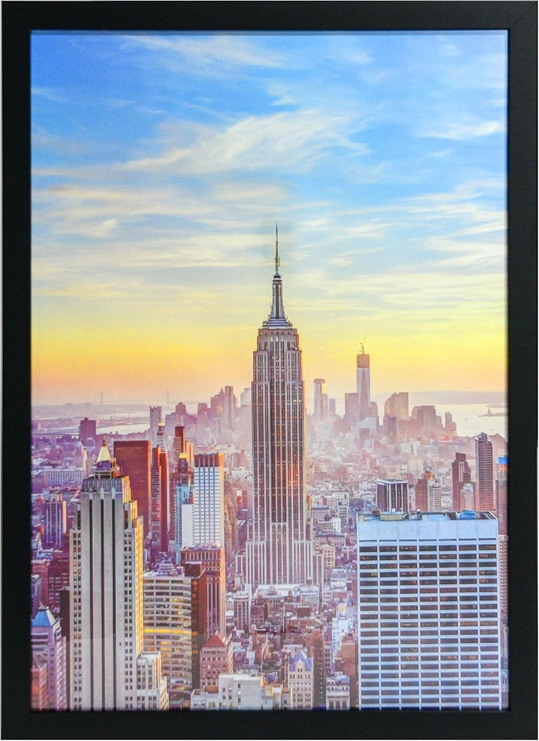 Photo Albums, Frames & Accessories - Frame Amo 17x25 Black Modern Picture or Poster Frame, 1 inch Wide Border, Smooth Wrap Finish, Acrylic Front