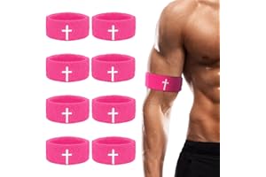 Zeyune 8 Pack Bicep Bands Christian Arm Sweat Bands Armband Wristbands for Men Women Football Baseball Players Sports Activities Keep Hands Dry and Comfortable Machine Washable