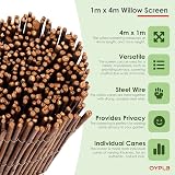 Oypla Natural Willow Outdoor Garden Fencing Screen 1m x 4m Roll view 2