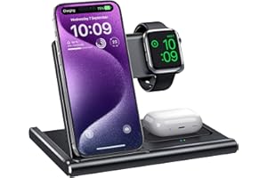 EXW Wireless Charger Stand 3 in 1,Charging Station for Apple Devices, Fast Wireless Charger for iPhone 17 16 15 14 13 12 11 S