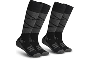 IRAMY Merino Wool Thermal Knee High Warm Socks Men Women 2 Packs For Winter Skiing Snowboarding Hunting Cold Weather