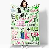 50'' x 40'' Witch Green Flannel Blanket, Elphaba Hat Glinda Magic Movie Land Blanket, Evil Gift Queen Throw Broom, All Seasons Warm Cozy Soft Blanket for Sofa Chair Bed Halloween Women Girls Fans 4